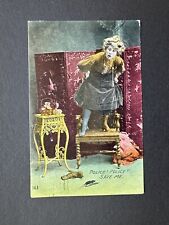 Postcard POLICE POLICE Save Me Lady On Chair Rat On Floor Comic R87 picture