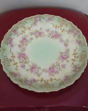 PALE GREEN COIFFE Antique LIMOGES GOLD ENCRUSTED CABINET PLATE BOWL picture