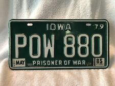 Vintage 1979 1985 Iowa POW Prisoner Of War License Plate picture