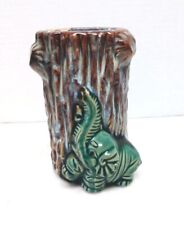 Vintage Ceramic Lucky Elephant And Tree Vase / Planter picture