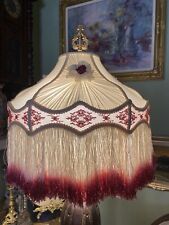 Fabulous LG Custom Made Victorian Lamp Shade W Fringe, Rosettes, Lace picture