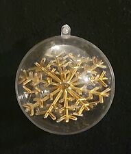 Rare Vintage Acrylic Christmas Ball Ornament With 3D Rotating Gold Snowflake picture