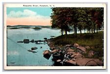 Potsdam NY Raquette River View White Border Postcard Posted 1930 picture