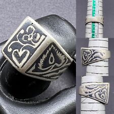 A Rare Ethnic Old Blue Color Painted Enameled Pure Sliver Antique Ring From Afgh picture