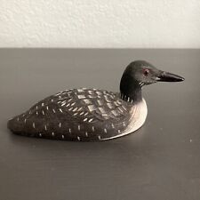 J. Hughes Loon Decoy Mini with Glass Eyes Signed by Hand 1989 Vintage picture