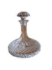 Ship Captain's Crystal Decanter & Stopper Wide Flat Base 6