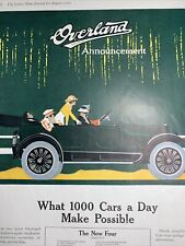 1916 Willys Knight Overland Auto Car Ad Color  Pretty Girl  Art Deco Toledo Ohio picture