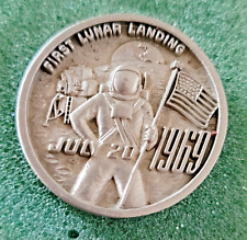 First Lunar Landing July 20 1969 Commemorative Pewter Token picture