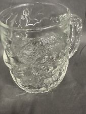 Vintage LUMINARC USA Clear Glass SANTA CLAUS MUG Cup Coffee Cocoa Tea Heavy 3D picture