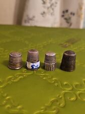 lot of 4 Antique sterling silver thimbles  picture