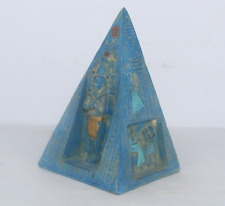 RARE ANCIENT EGYPTIAN ANTIQUE OSIRIS and HORUS Blue Pyramid Statue Egypt History picture