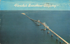 St Petersburg FL, Florida's Sunshine Skyway, Tampa Bay, Vintage Postcard picture