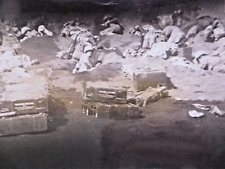 VINTAGE WW2 ORIGINAL PRESS PHOTOGRAPH IWO JIMA: MARINES DUG IN BEACHHEAD picture