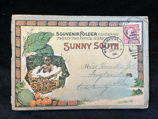 SCARCE ANTIQUE SOUVENIR FOLDER OF THE SUNNY SOUTH 22 TYPICAL SCENES POSTED 1916 picture