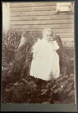 ~1894-1896 CABINET CARD PHOTO BABY SEATED OUTSIDE picture