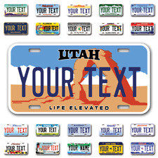 Custom state License Plates with personalized text Car 12x6- Moto 7x4 - Bike 6x3 picture