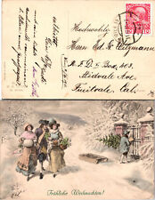 Vintage Christmas X-Mas Postcard Used 50124 picture