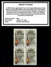 1984 - SMOKEY THE BEAR - Mint -MNH- Block of Four Postage Stamps picture