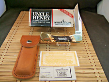 SCHRADE UNCLE HENRY LB8 PAPA BEAR USA VINT. LOCKBACK KNIFE, SHEATH, BOX & PAPERS picture