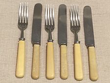 6 Pc Antique 1930's Sheffield Dawes & Ball Bakelite Fish Knives Forks ENGLAND picture