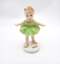 Adorable Vintage Josef Originals Ballerina Figurine with a Lovely Green Tutu picture