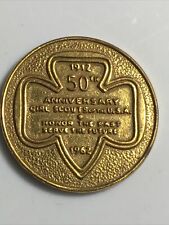 Vintage 1912-1962 Girl Scouts Of The USA 50th Anniversary Coin Token  Gold Tone picture