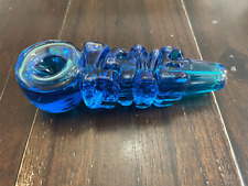 5” Premium Glass Pipe Bowl Glycerin Love Blue picture