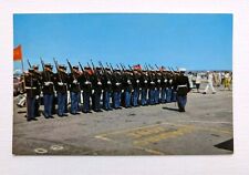 USMC Marine Color Guard At Quonset Point Naval Air Station Rhode Island Postcard picture