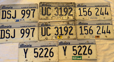 Lot of 4 matched pair 1990s Illinois license plates Land of Lincoln blue  picture