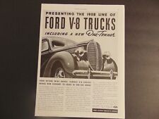 1938 FORD V-8 TRUCKS New One-Tonner vintage art print ad picture