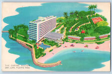 San Juan Puerto Rico Postcard The Caribe Hilton c1950's Postedd Vintage picture