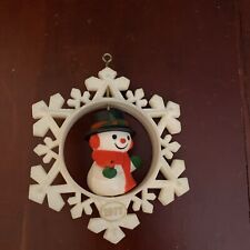 VTG HALLMARK KEEPSAKE Christmas Ornament Twirl About Snow Man Snowflake 1997 picture