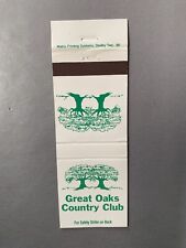 Vintage 1970s-1980s Great Oaks Country Club Matchbook Cover 70s 80s Vtg picture