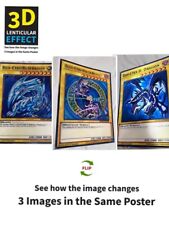 Yu-Gi-Oh Dark magican,blue&red eye 3D Poster 3D Lenticular Flip Effect,3 In One picture