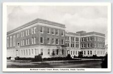 Columbia South Carolina~H-Shaped Richland County Courthouse 1940s B&W Postcard picture
