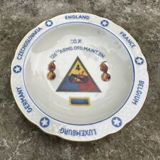 ORIGINAL WWII US 4th Armored Division Souvenir Porcelain Bowl Made In Bavaria picture