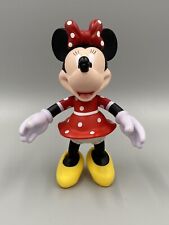 Disney 7” Minnie Mouse Plastic Figurine in Red Polka Dot Dress picture