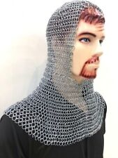 Chainmail Mild Steel Butted Hood White Zinc Finished Armour picture