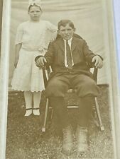 J3 Photograph Boy And Girl Brother Sister Siblings RPPC picture
