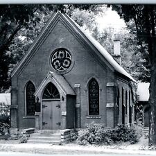 c1950s Maquoketa, IA RPPC St. Mark's Methodist Episcopal Church Medieval PC A108 picture