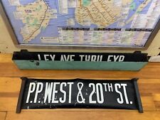 NYC BUS PRIMITIVE ROLL SIGN BROOKLYN 20th STREET PROSPECT PARK WEST PARK SLOPE picture