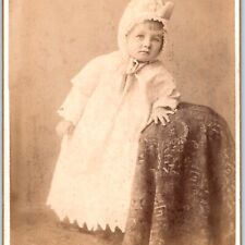 c1880s Cedar Rapids Adorable Little Boy Girl Night Gown Cabinet Card Costume B4 picture