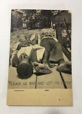 Please go away And Let me Sleep Postcard African American 1907 Barefeet Negro picture