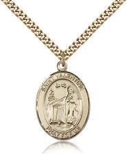 Saint Valentine Of Rome Medal For Men - Gold Filled Necklace On 24 Chain - 3... picture