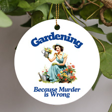 Gardening Gift, 1950's Funny, Plant Addict, Plant Mom Gift Ceramic Ornament picture