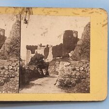 Tenby Pembrokeshire Stereoview 1880 Manorbier Castle Approach Lane Wales picture