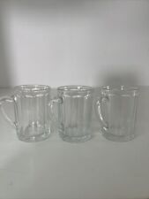 Vintage Duralex 3 Shot Glasses Mini Beer Mugs Made in France 3” and 3 ounces Bar picture
