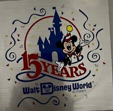 Vintage Walt Disney World 15 Years Anniversary Chrome Shiny Metallic Sticker picture