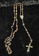 Antique WWI / WWII Military Combat Soldier Catholic Pull Chain Rosary Crucifix picture