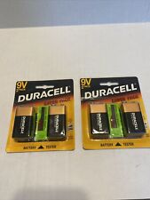 2 Vintage 1997 9 Volt Duracell Battery In Package With Battery Tester picture